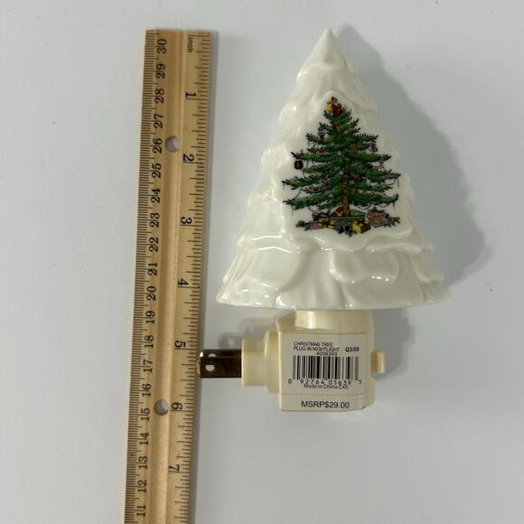 Spode Christmas Tree Night Light in Box Vintage Holiday Retro Nightlight - Picture 12 of 13